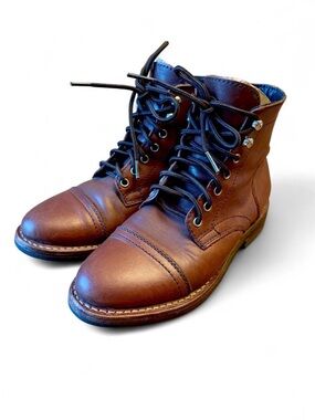Thursday Boot Co. Women’s Captain Leather Lace Up Boots Whiskey Brown Size 6.5